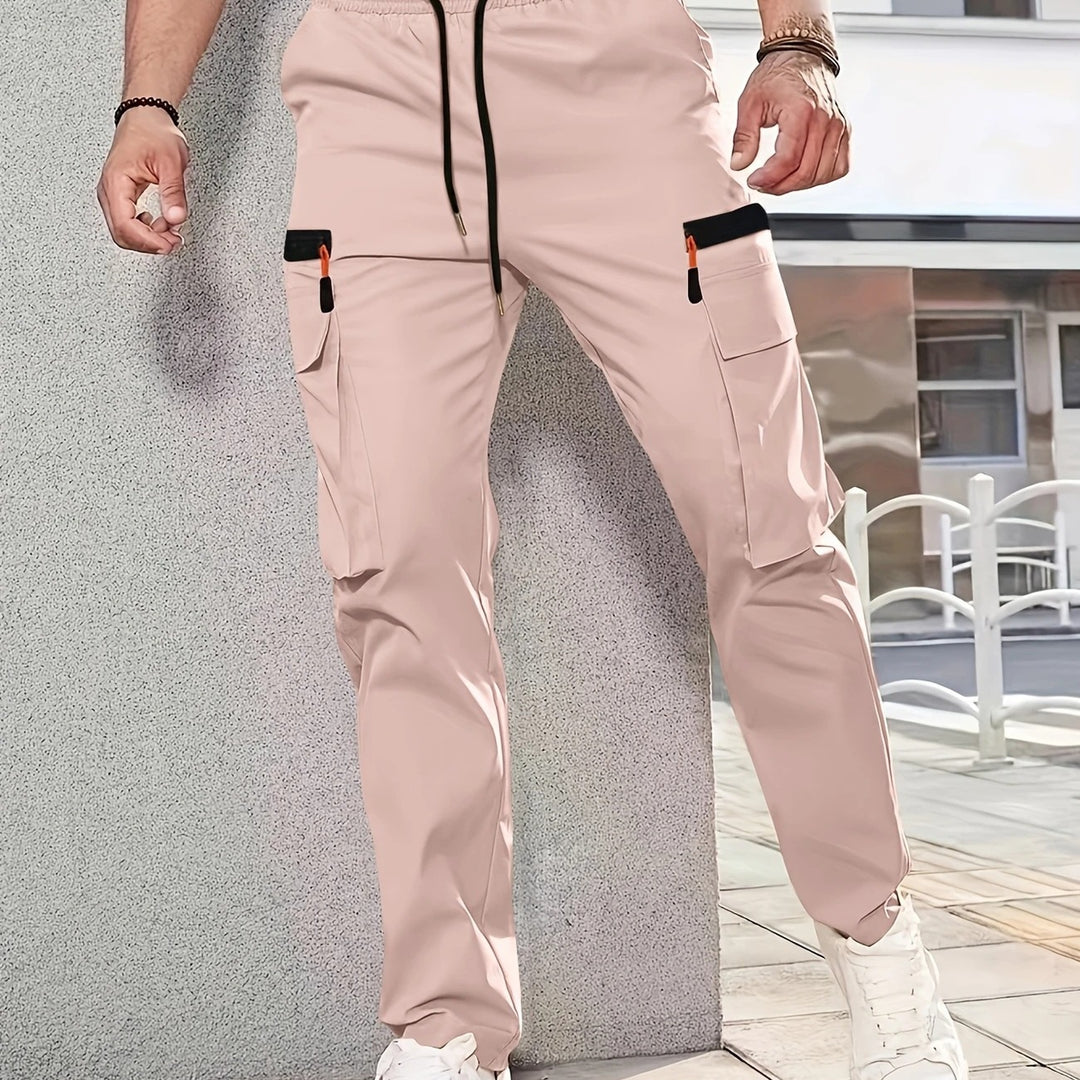 Herren Tapered Cargojogginghose mit elastischem Bund, Tunnelzug & Multifachtaschen Shop Nory