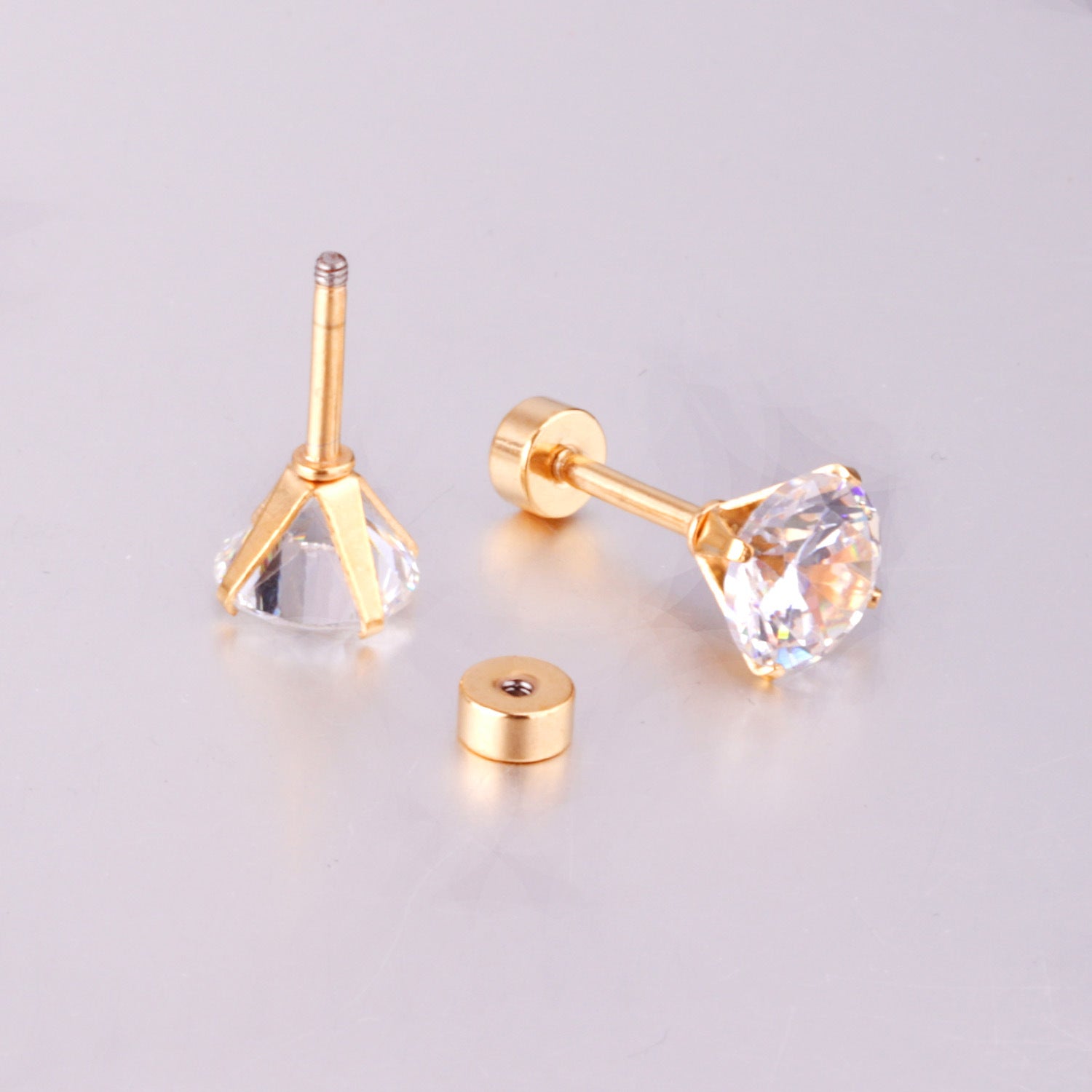 Damen Edelstahl Ohrstecker mit schwarzem Zirkonia Shop Nory