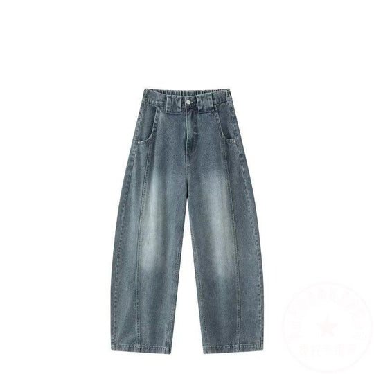 Damen Weitgeschnittene Jeans mit ausgefallenem Used-Look Shop Nory
