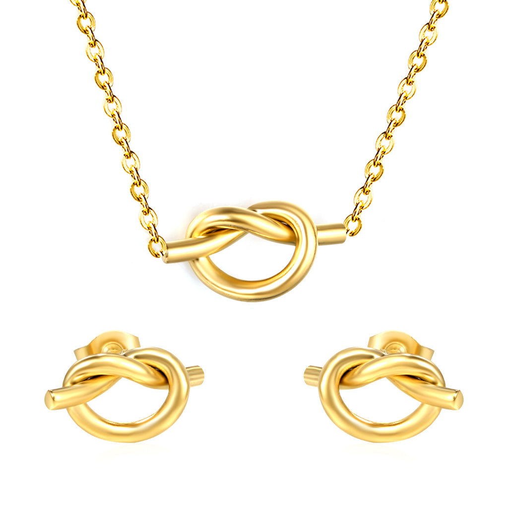 Damen Schmuckset mit schwarzem Herzanhänger und eleganten Ohrringen Shop Nory