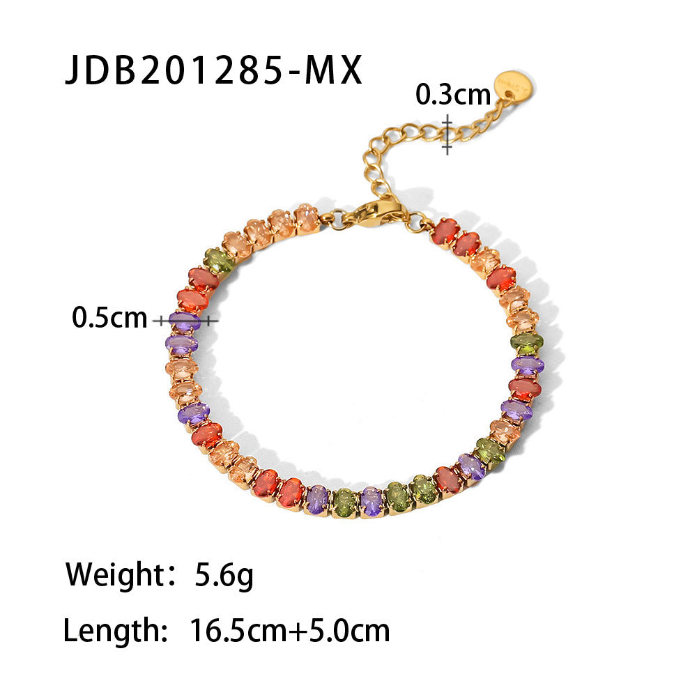 Damen Armband mit funkelnden Zirkonia und hypoallergenem Edelstahl Shop Nory