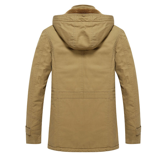 Herren Parka-Jacke mit Teddyfutter Kapuze und Multitaschen Shop Nory