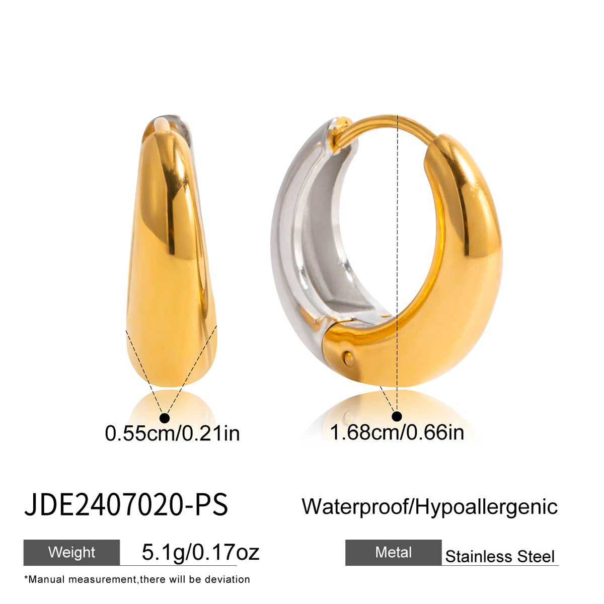 Damen Creolen im modernen, hypoallergenen Edelstahl-Design Shop Nory