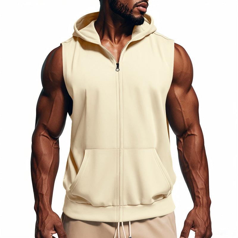 Herren ärmelloses Kapuzenshirt aus atmungsaktivem Material