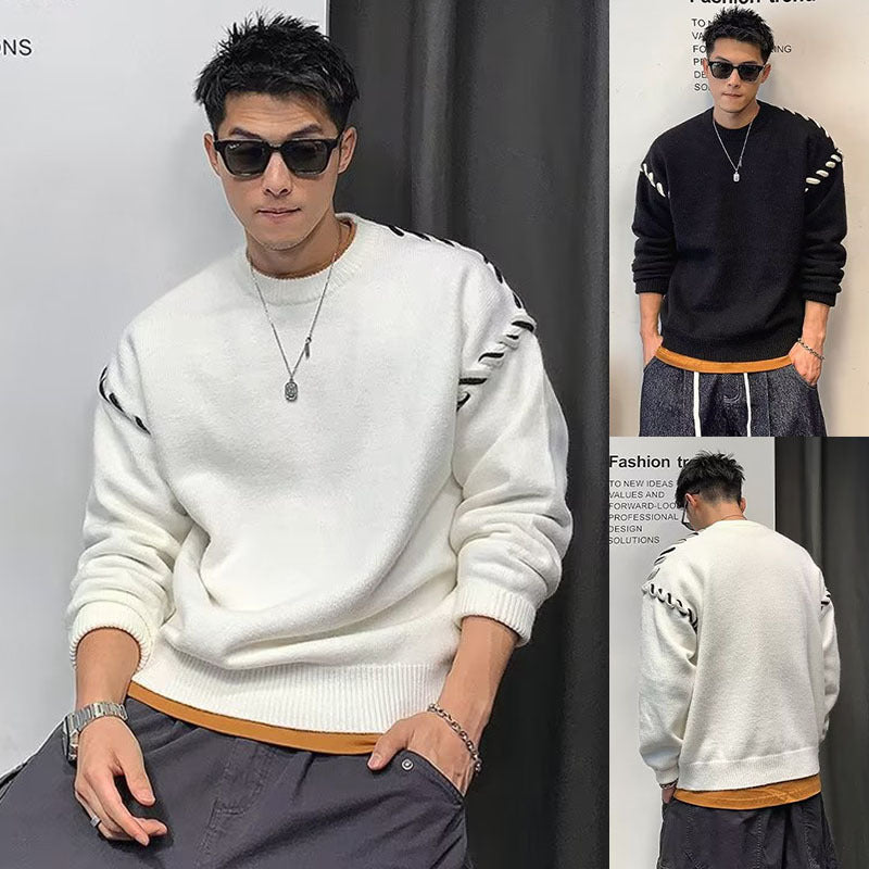 Herren Grobstrickpullover mit einzigartiger Applikation Shop Nory