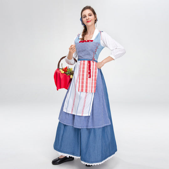 Damen nan ländliches Trachtenkleid mit Latzmieder und mehrlagiger Schürze Shop Nory