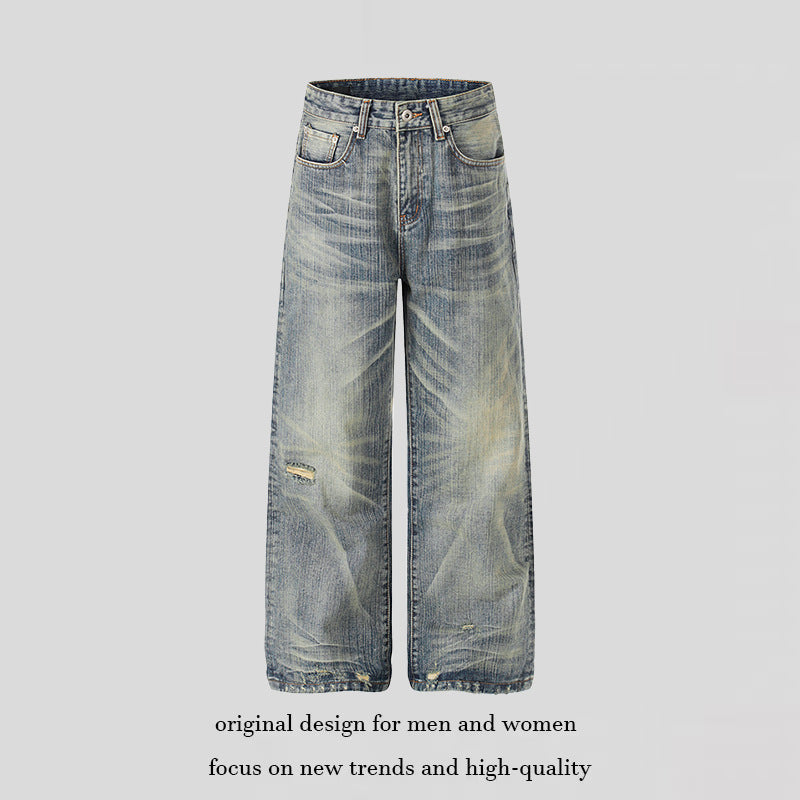 Damen Hochtaillierte Wide‑Leg Destroy‑Jeans mit Used‑Effekt und Culotte‑Silhouette Shop Nory