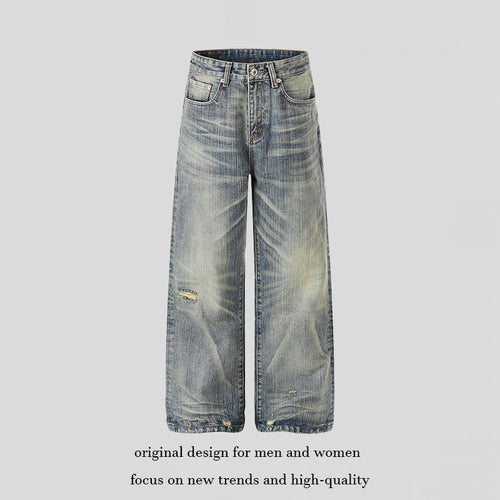 Damen Hochtaillierte Wide‑Leg Destroy‑Jeans mit Used‑Effekt und Culotte‑Silhouette Shop Nory