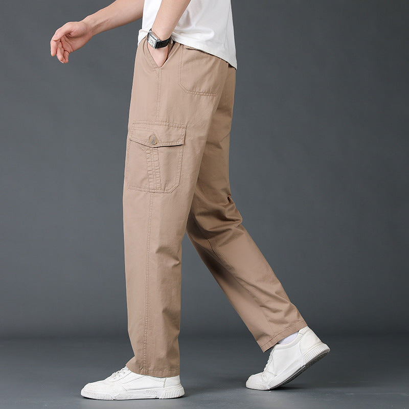 Herren Leichte Baumwoll‑Utility‑Cargohose mit elastischem Bund und geradem Bein Shop Nory