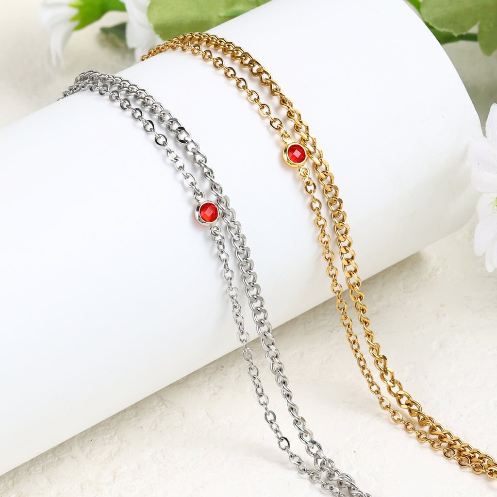 Damen Elegante Doppelreihe Armband mit funkelndem Kristall Shop Nory