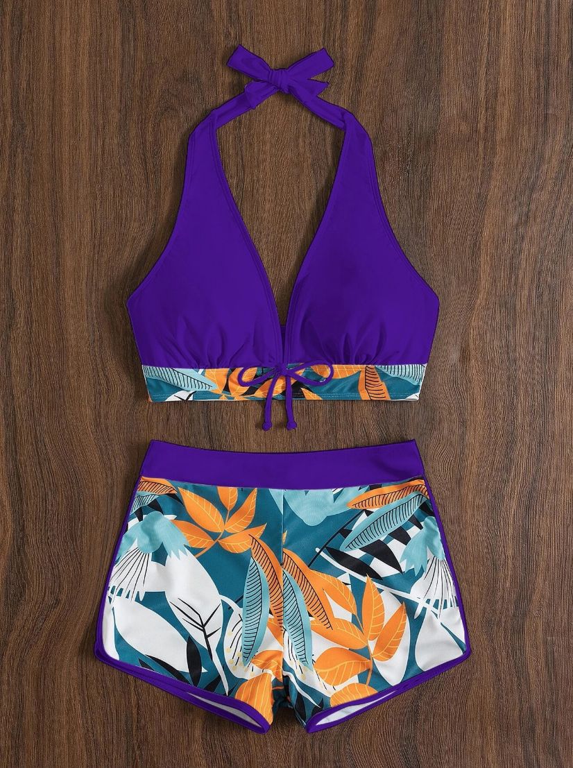 Damen Sportliches Bikiniset mit floralem Design