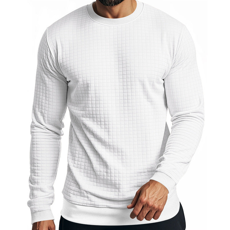 Herren Langarm-Sweatshirt mit strukturiertem Design und elastischen Bündchen Shopnory
