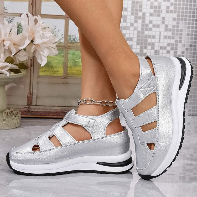 Damen Sportliche Wedge-Sandaletten mit verstellbaren Riemen und rutschfester Sohle