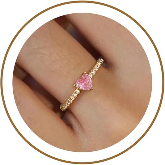 Damen Ring mit Herzschliff und glitzernden Zirkonia-Elementen Shop Nory
