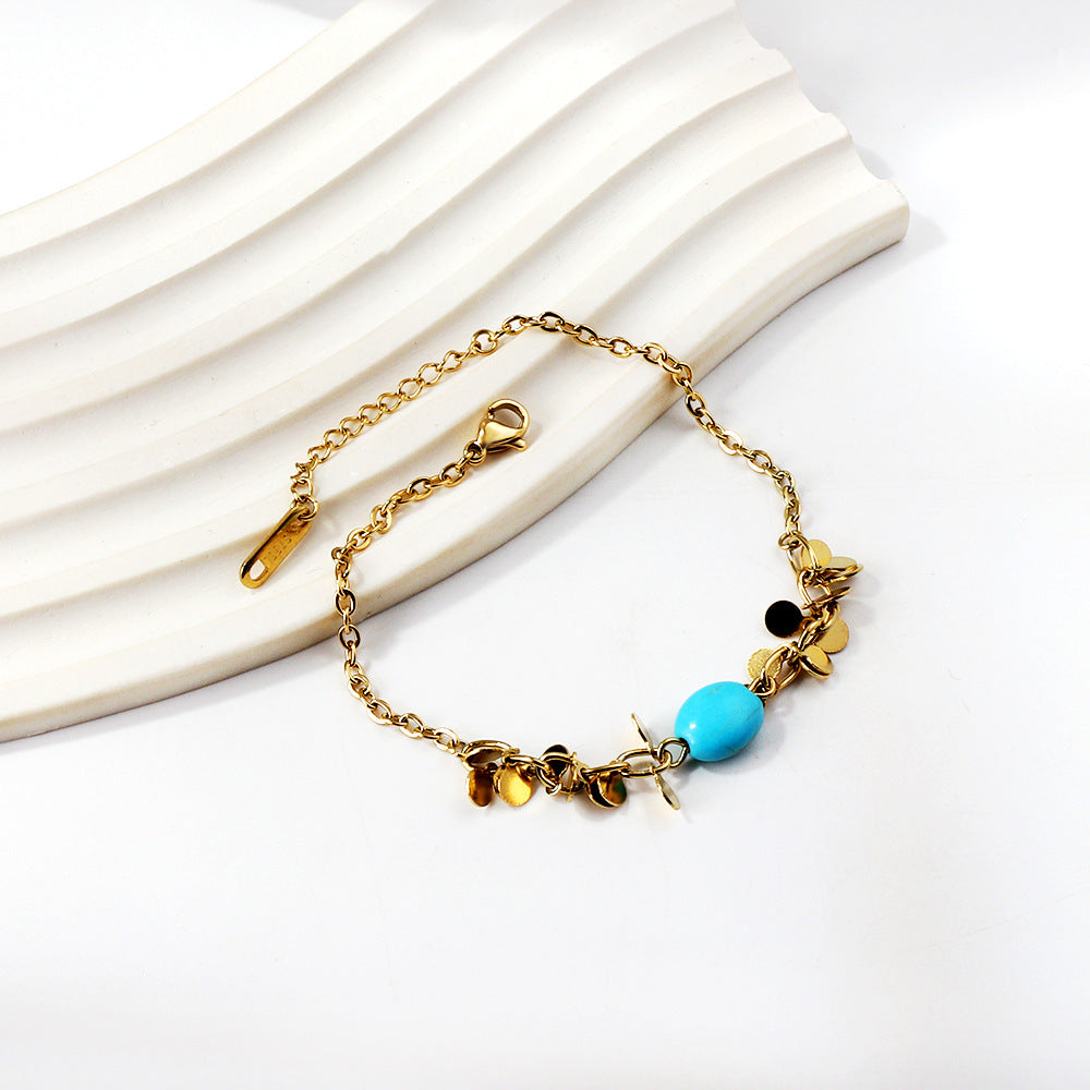 Damen zartes Armband mit goldplattierten Elementen und exquisite Perlenakzent Shop Nory