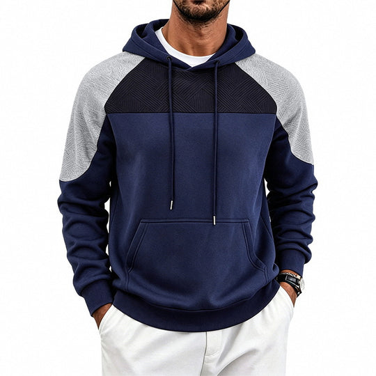 Herren Kapuzensweatshirt mit Raglanärmeln, strukturierter Brustpartie und Kängurutasche Shop Nory