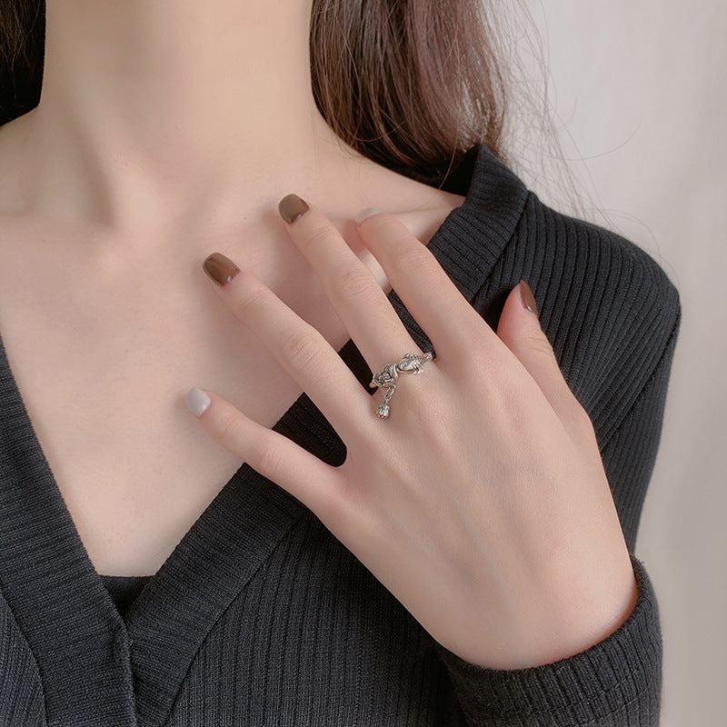 Damen filigraner Ring mit kunstvollem Fisch-Design Shop Nory