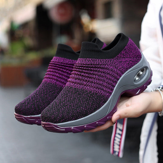Damen Slip-On Strick-Sneaker mit sockenähnlichem Schaft und Luftkissen-Plateausohle Shopy Nory