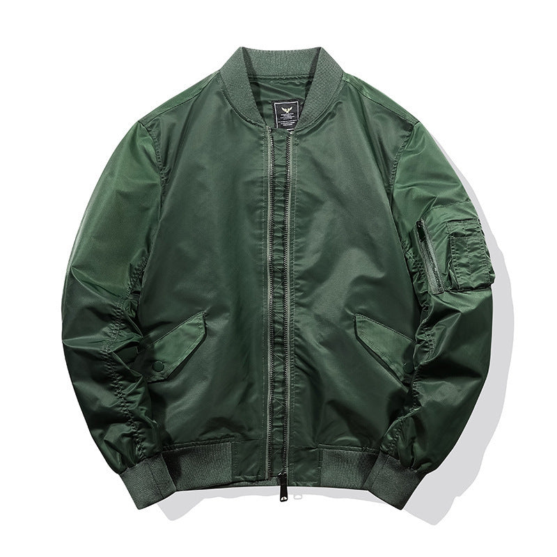 Herren Nylon-Bomberjacke im Aviator-Stil mit Ärmeltasche und gerippten Bündchen Shop Nory