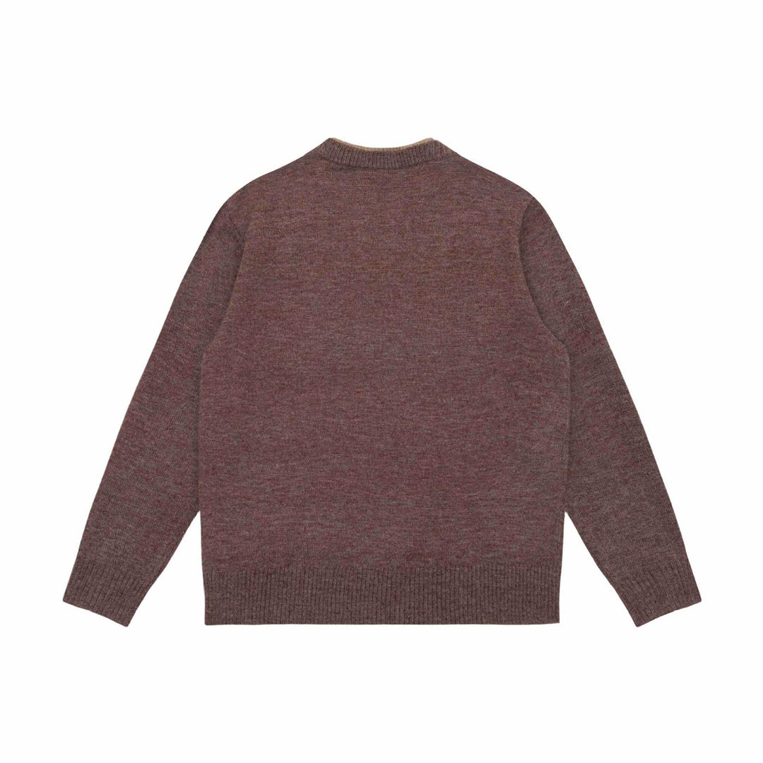 Unisex Grobgestrickter Pullover mit V-Notch Ausschnitt und kontrastierter Innenblende Shop Nory