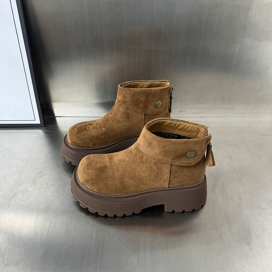 Damen Stiefeletten mit rutschfester Sohle und weichem Wildlederoberteil