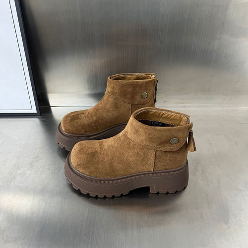 Damen Stiefeletten mit rutschfester Sohle und weichem Wildlederoberteil