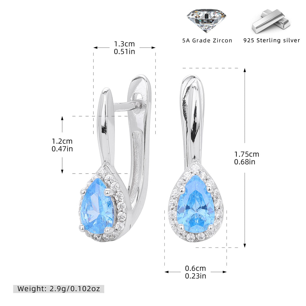 Damen Ohrhänger mit tropfenförmigem Zirkon und funkelndem Zirkonbesatz Shop Nory