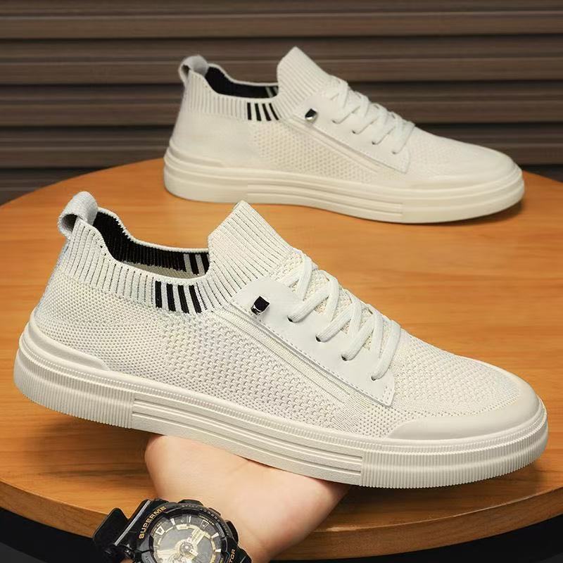 Herren Low-Top Strick-City-Sneaker mit elastischem Schaft, seitlichem Reißverschluss und stoßdämpfender Gummisohle Shop Nory