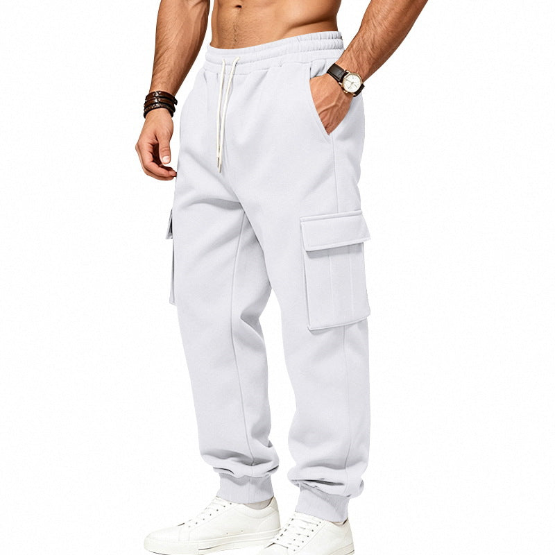 Herren locker geschnittene Cargo-Jogginghose mit elastischem Bund und großen Klappentaschen Shop Nory