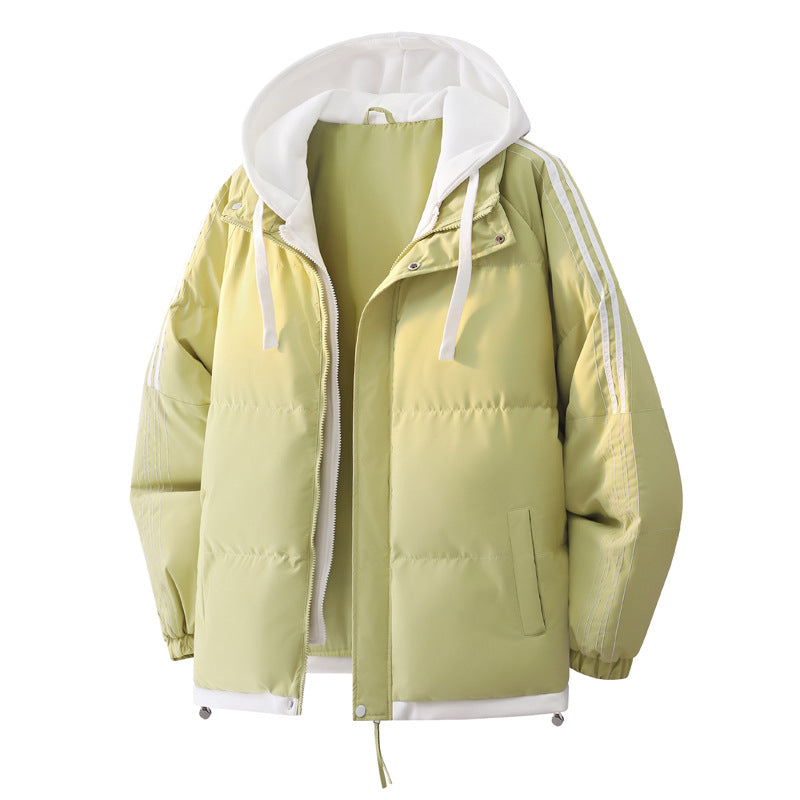 Damen Modische Steppjacke mit Kapuze und Innensweater Shop Nory