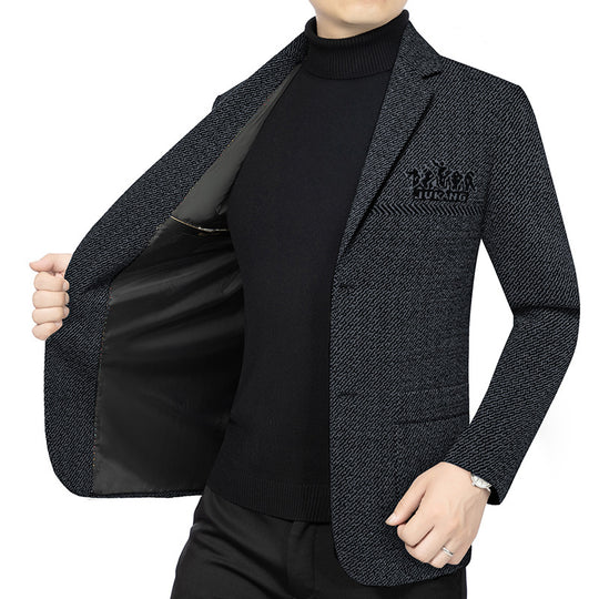 Herren Taillierter Strickblazer im Bouclé-Look mit aufgesetzten Taschen Shop Nory
