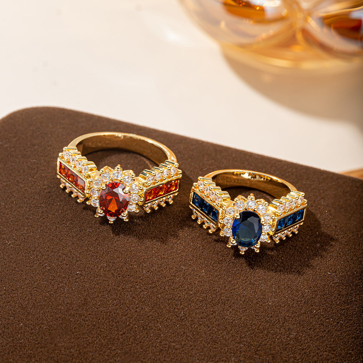 Damen eleganter und funkelnder Ring mit Edelsteinen Shop Nory