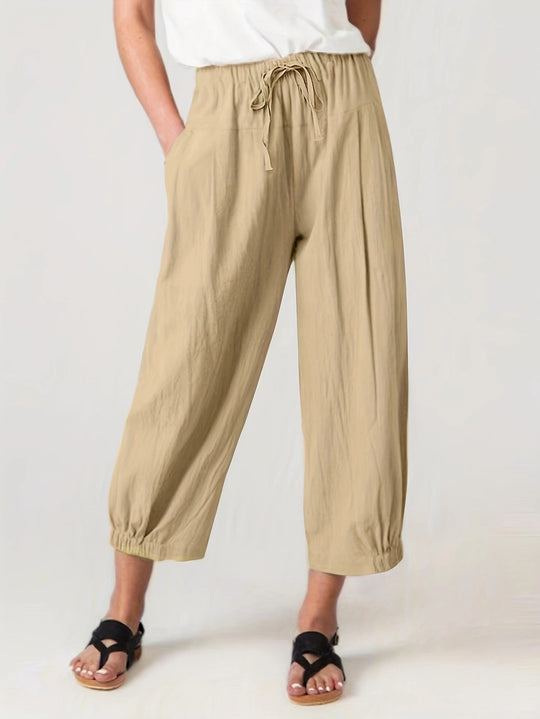 Damen Bequeme Sommerhose mit elastischem Bund