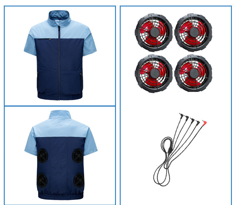 Unisex nan Niederspannungs Lüfter-Set für Kühljacken mit drei kompakten Ventilatoren und Y-Anschluss Shopnory