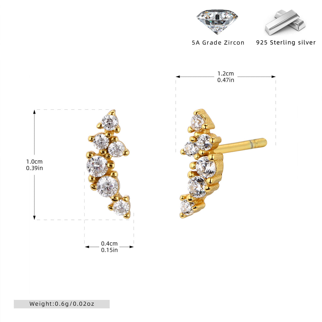 Damen Ohrstecker im modernen Zickzackdesign aus hochwertigem 925 Sterling Silber Shop Nory