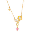 Damen Halskette mit floralem Design und funkelnden Zirkonia-Elementen Shop Nory