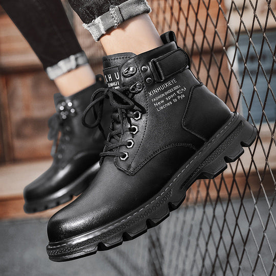 Herren robuste Schnürstiefel mit dämpfender Sohle