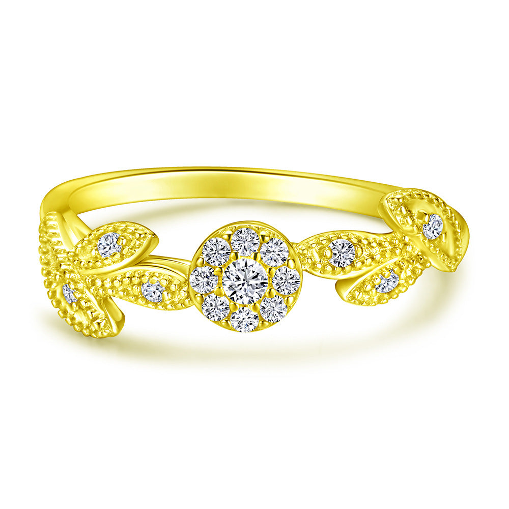 Damen Ring mit floralen Elementen und funkelndem Zirkonia-Besatz Shop Nory