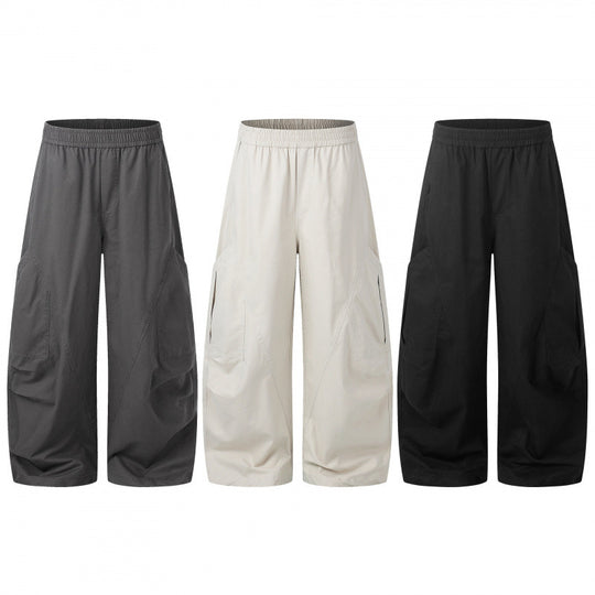 Damen Weite Cargo-Culotte-Hose mit elastischem Bund und multifunktionalen Aufsatztaschen Shop Nory