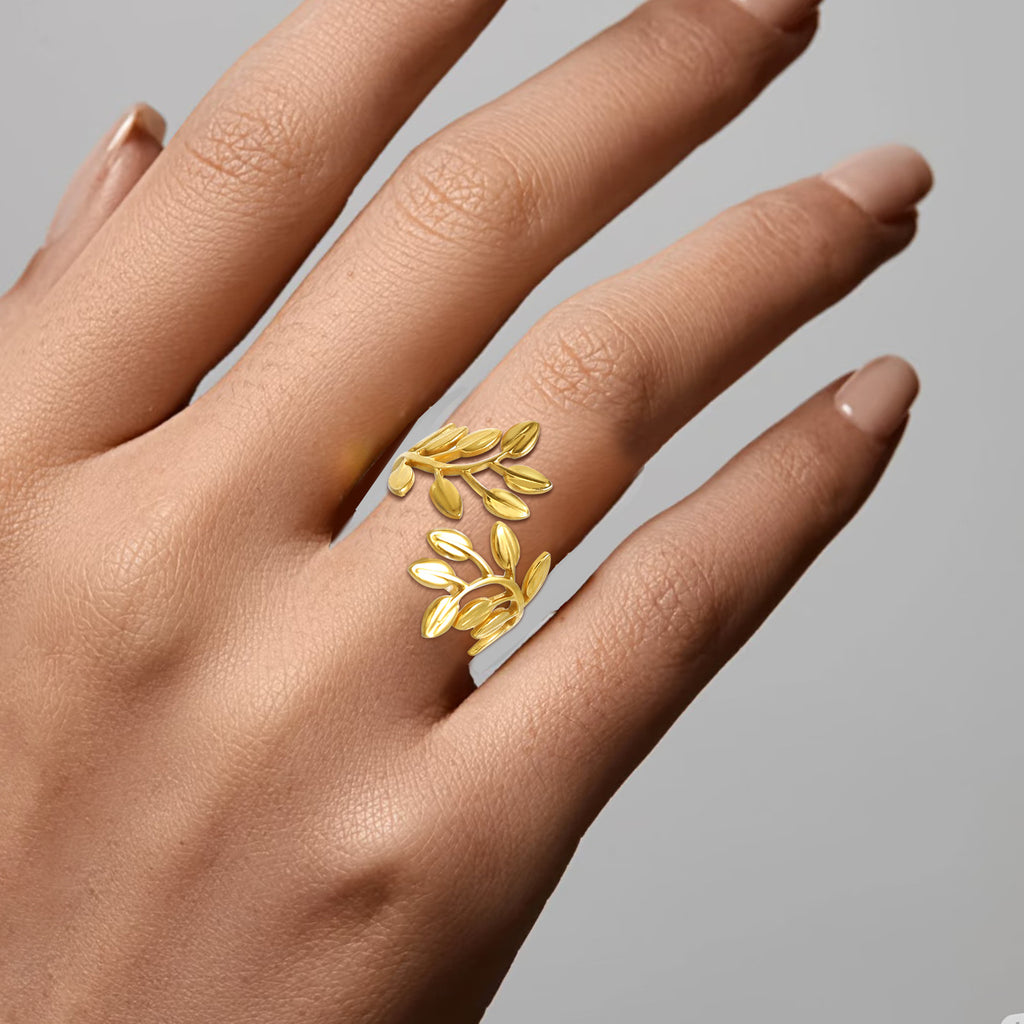 Damen Ring im filigranen Blattdesign Shop Nory