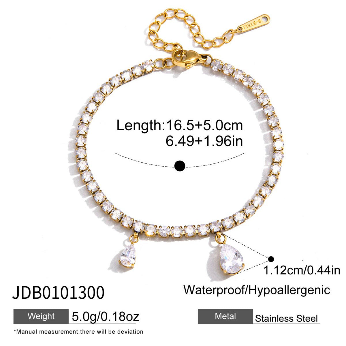 Damen Armband mit funkelnden Zirkonia und verstellbarem Verschluss Shop Nory