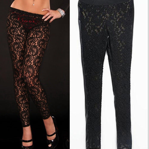 Damen Spitzen Leggings mit einzigartigem Muster Shopnory