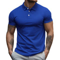 Herren nan tailliertes elastisches Piqué-Poloshirt mit klassischem Kragen