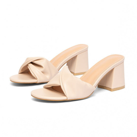 Damen Hochhackige Riemchen-Sandalen mit dekorativem Knotendesign