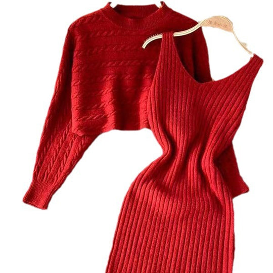 Damen Strickkleid- und Pullover-Set Shop Nory