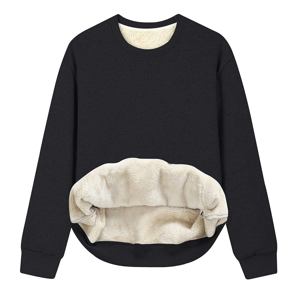Damen Kuscheliger Sweatshirt mit weichem Innenfutter und Rundhalsausschnitt
