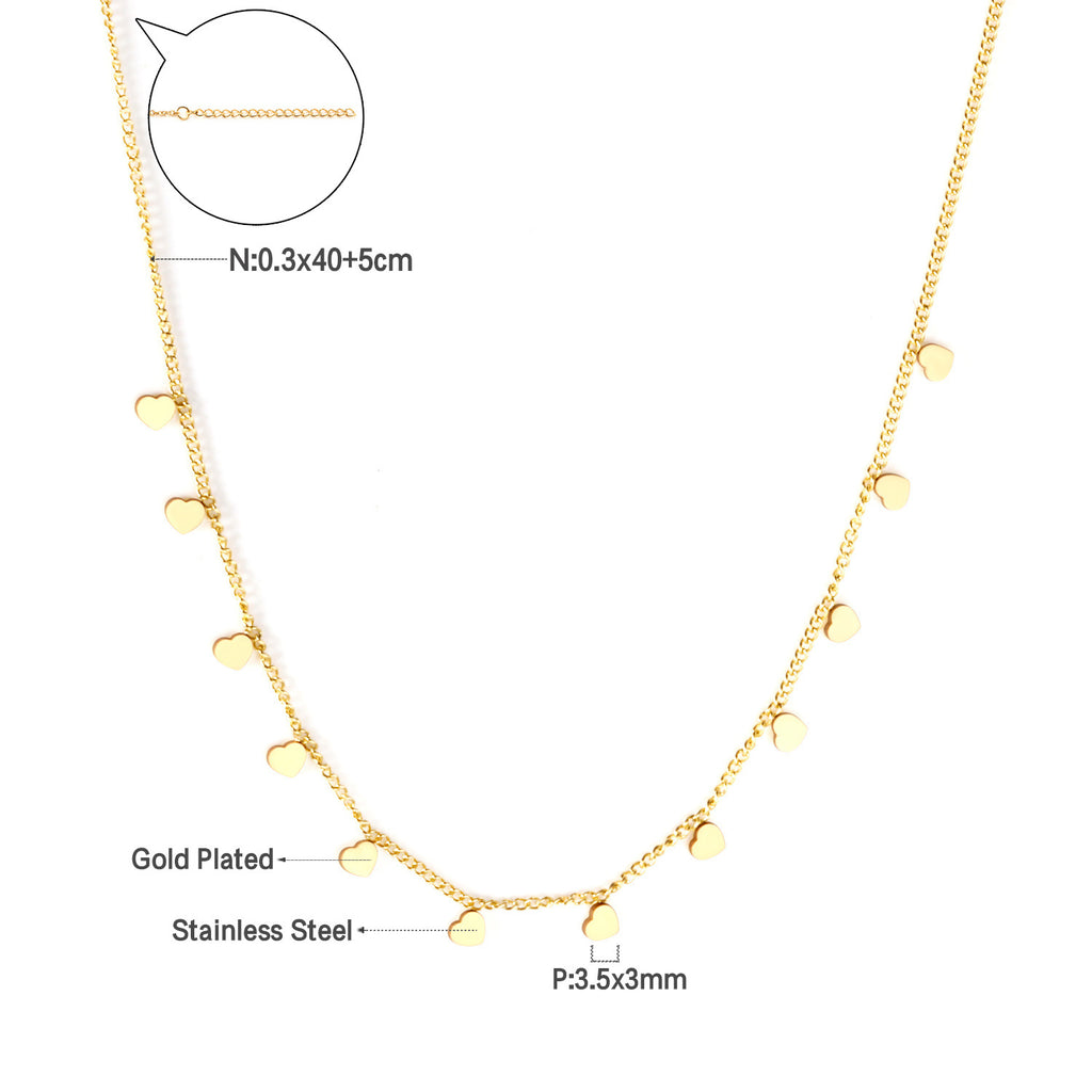 Damen elegante Goldplattierte Halskette mit geometrischen Anhängern Shop Nory