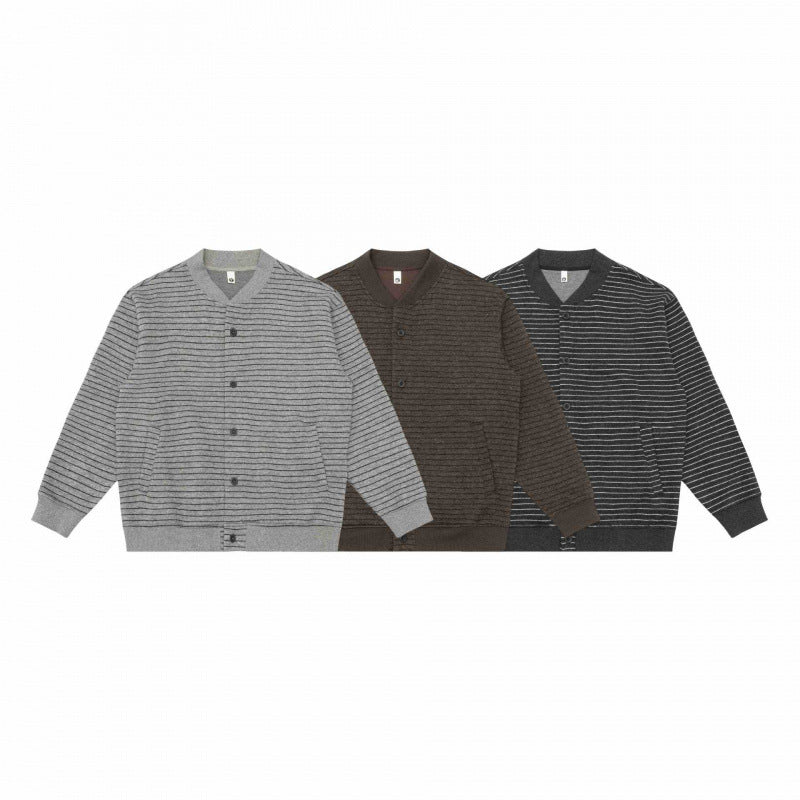 Herren Strukturiertes Strick-Cardigan mit Druckknopfleiste und geripptem Saum Shop Nory