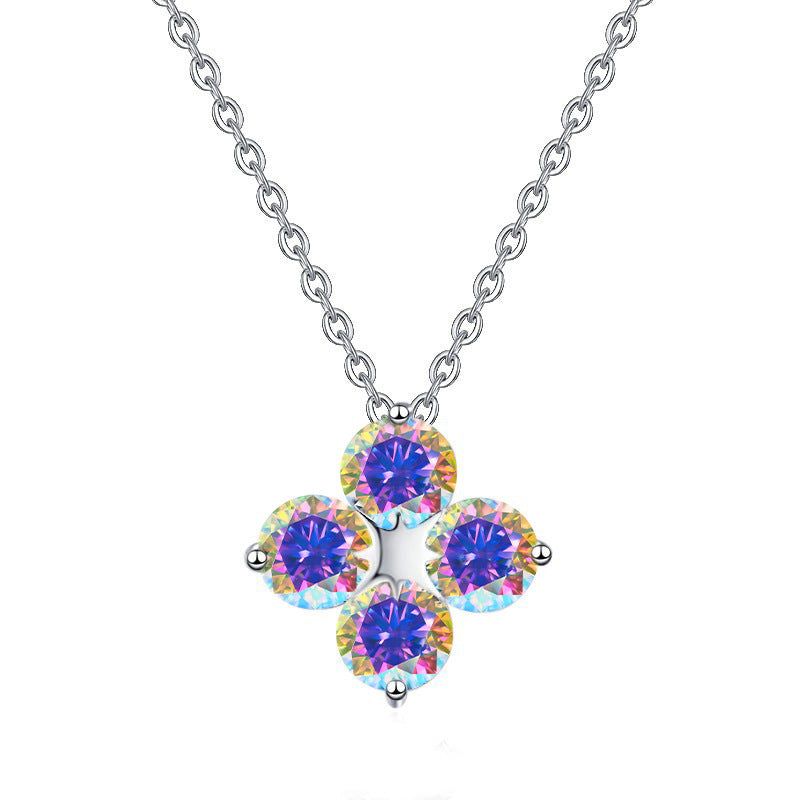 Damen Halskette mit funkelndem Blumenanhänger Shop Nory