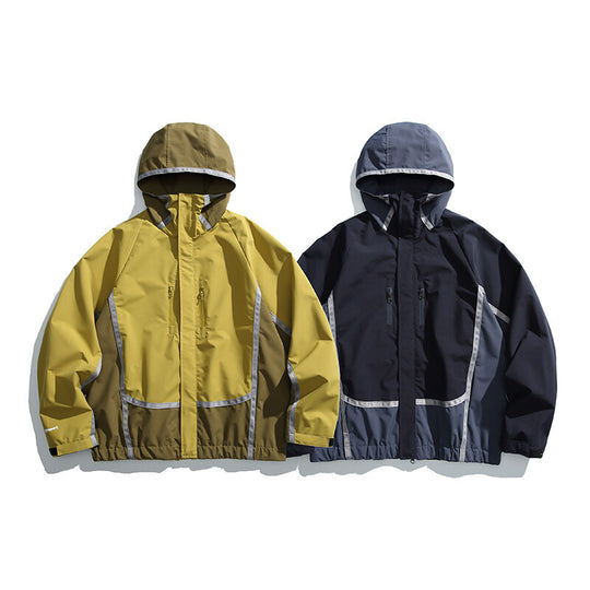 Unisex Wasserabweisende technische Kapuzenjacke mit Reflektorpaspeln und elastischem Saum Shop Nory